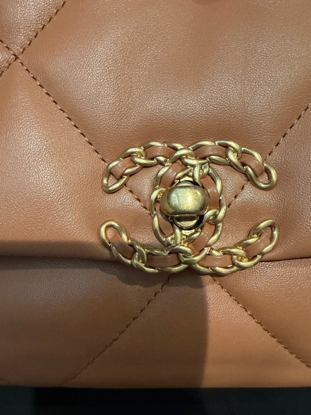 Chanel 19 Small Medium Caramel Brown Flap Bag - Picture 6 of 8